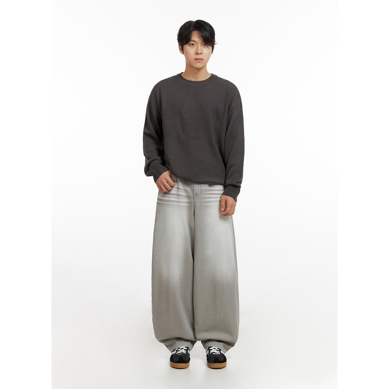 Men’s Loose Fit Baggy Jeans (Gray) IG409