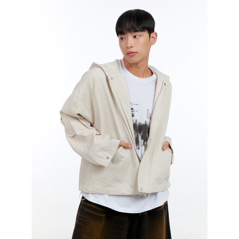 Men’s Minimal Hooded Zip-Up Jacket IG416