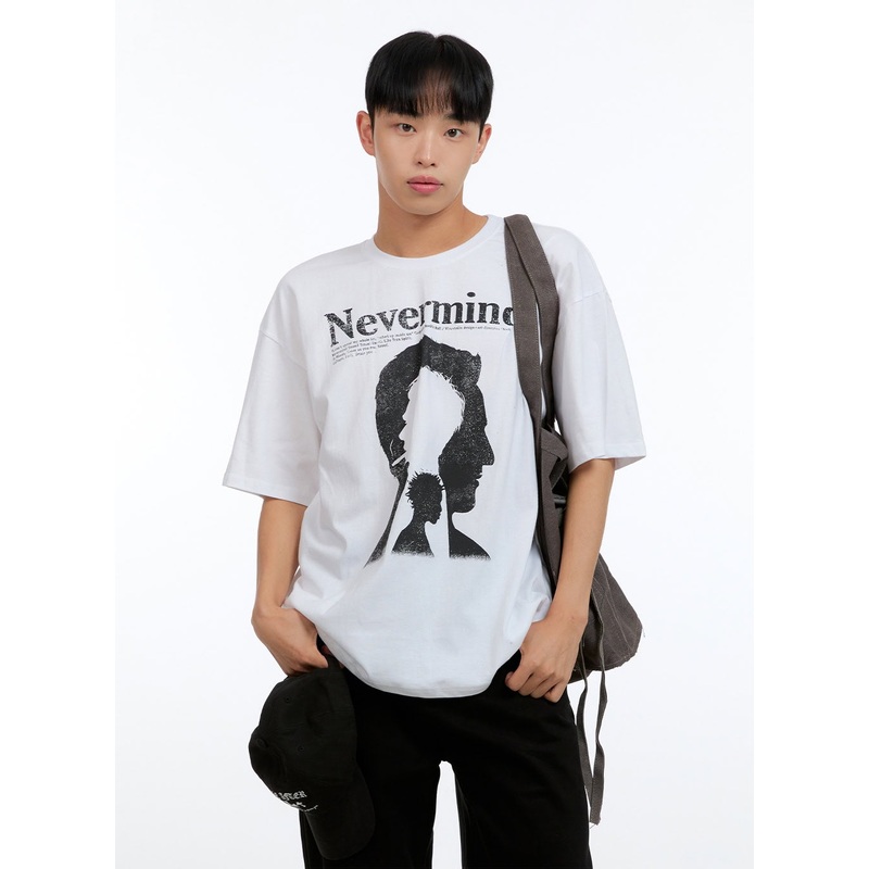 Men’s Round Neck Graphic Cotton Tee IG422