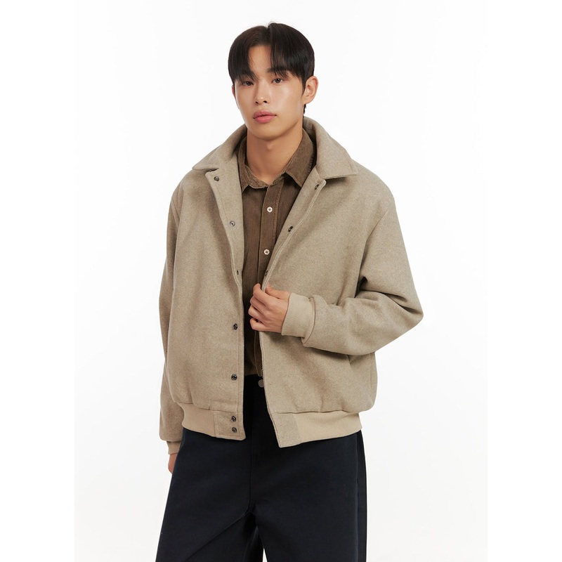 Men’s Solid Collar Wool Jumper ID413