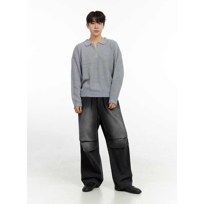 Men’s Vintage Pintuck Wide Leg Jeans IN422