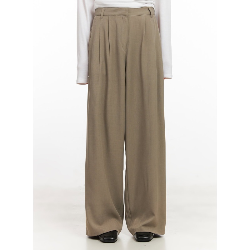 Pintuck Relaxed-Fit Slacks CJ528