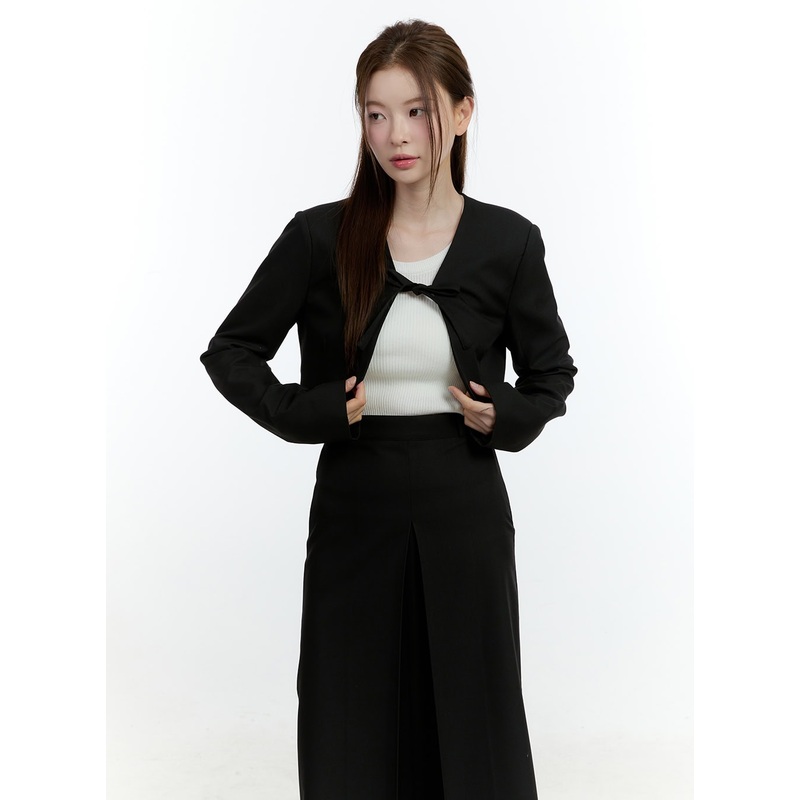 Ribbon-Tie Bolero Cardigan CF504