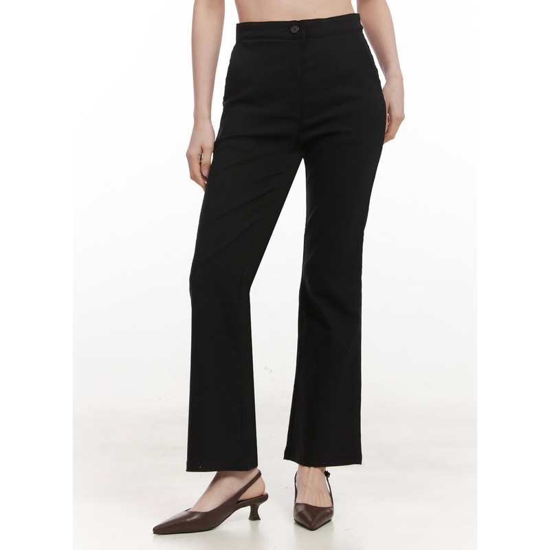 Slim-Fit Flared Slacks IF505|Black|S|M|L|1XL|2XL