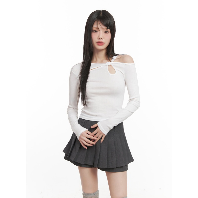 Slim-Fit Twist Cut-Out Long Sleeve Top CJ528