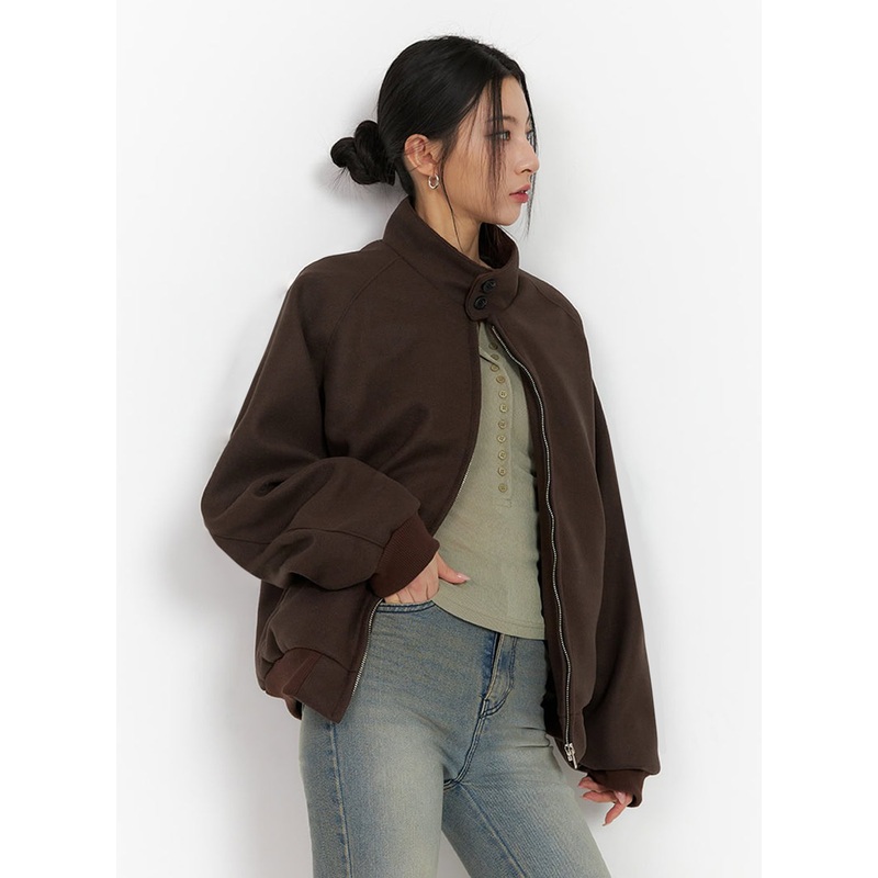 Trendy Oversized Zip-Up Jacket IJ503