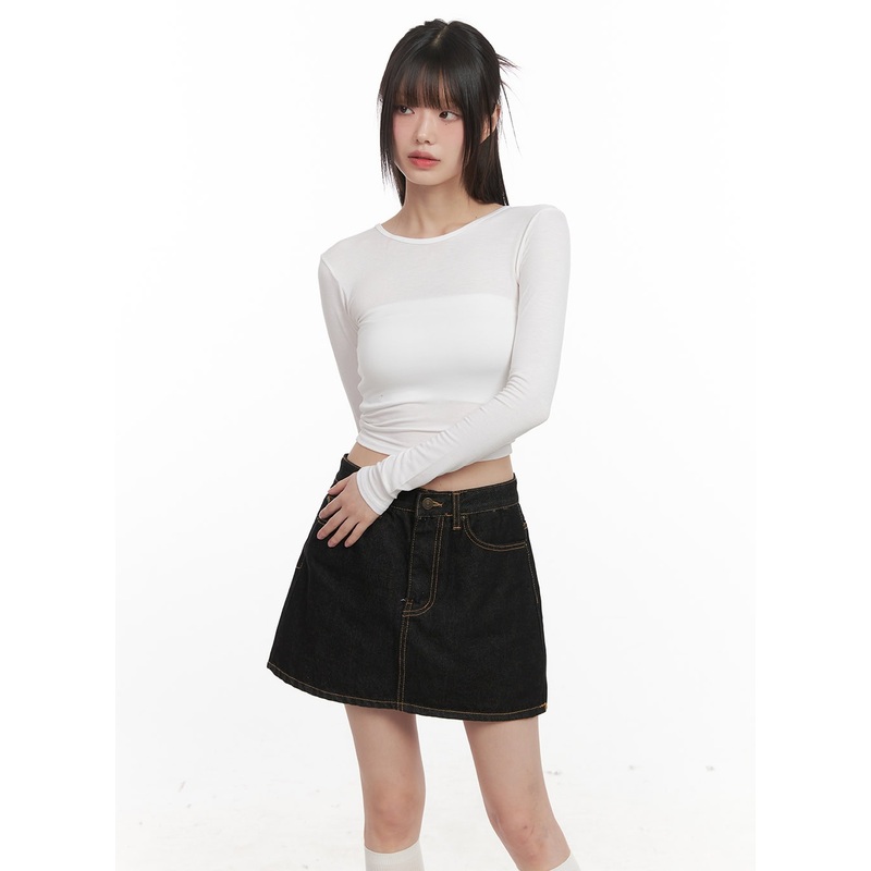 X-Strap Backless Long-Sleeve Crop Top CJ524