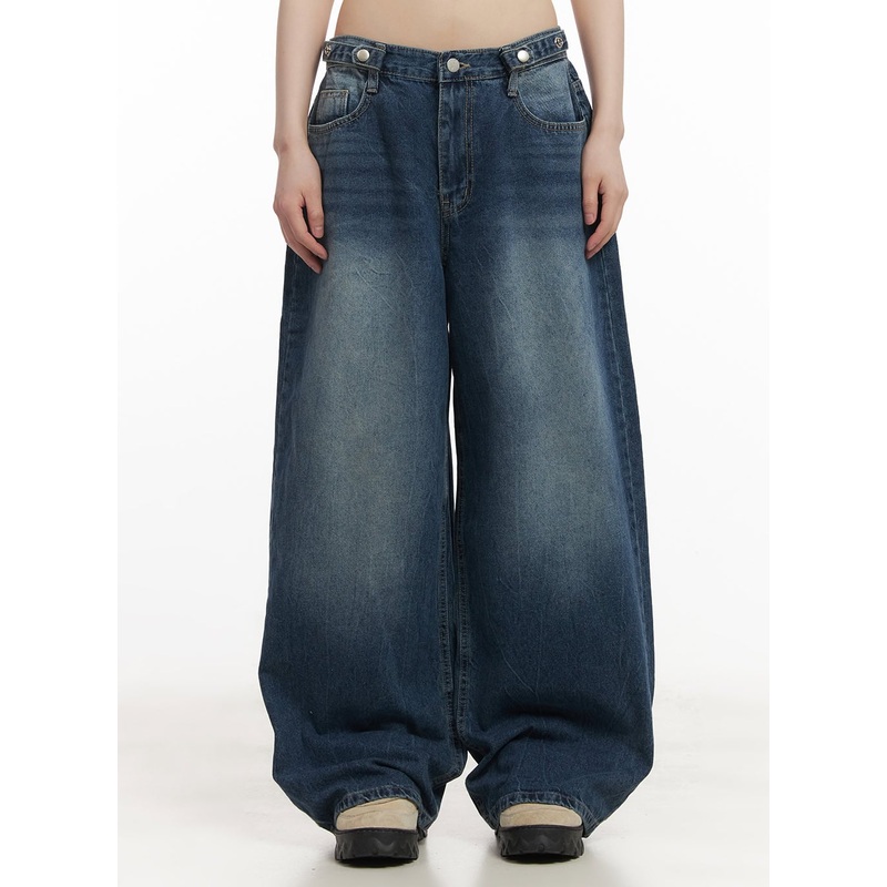Bri Oversized Buttoned Baggy Jeans CF518
