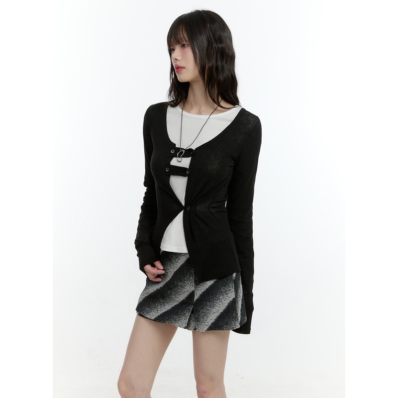 Buttoned Slim-Fit Cardigan CF507