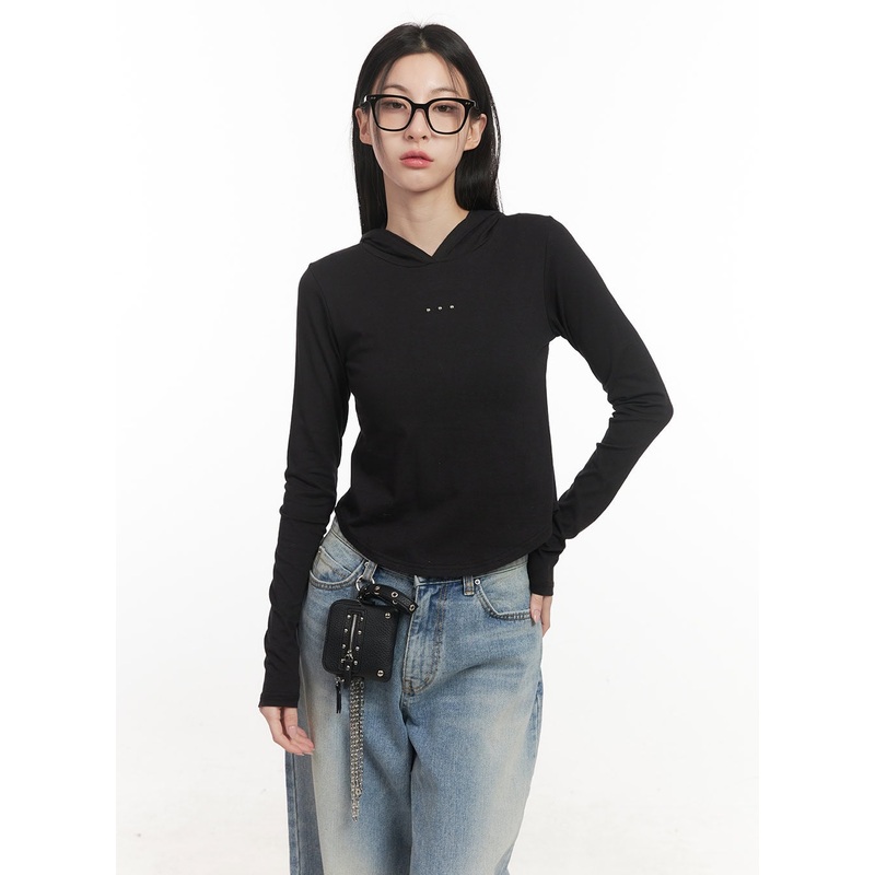 Chic Stud Slim-Fit Hoodie CF513