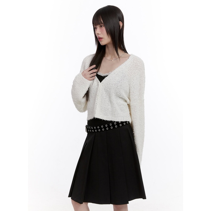 Cozy Buttoned Crop Cardigan CF512