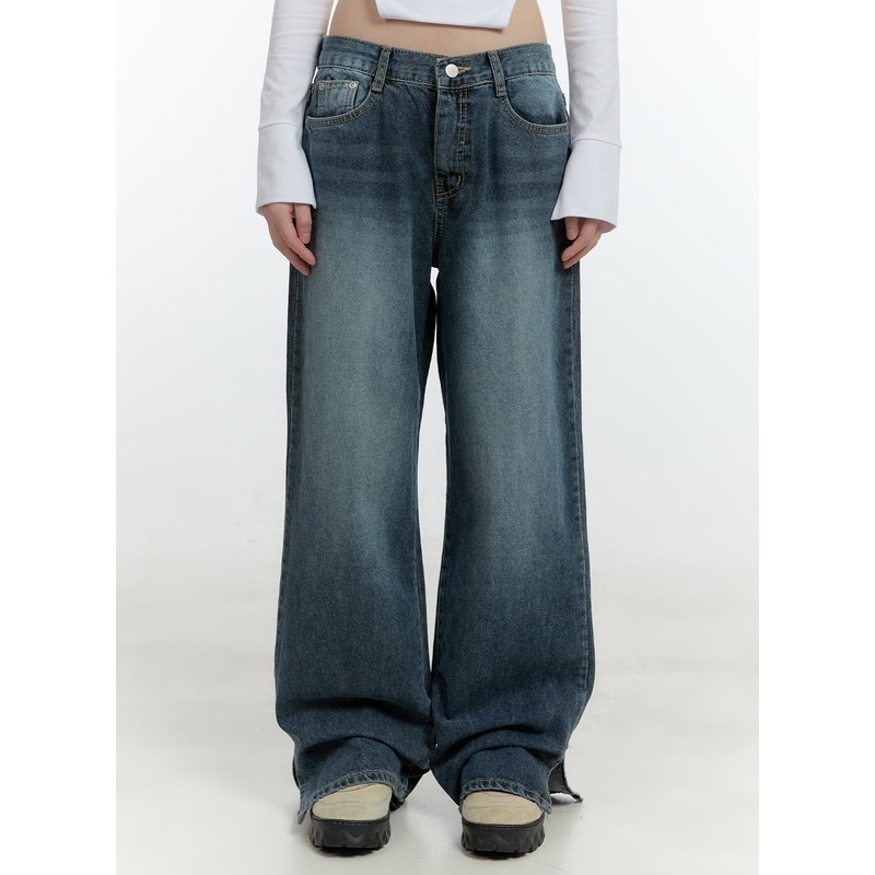 Donna Washed Wide-Leg Jeans CF507
