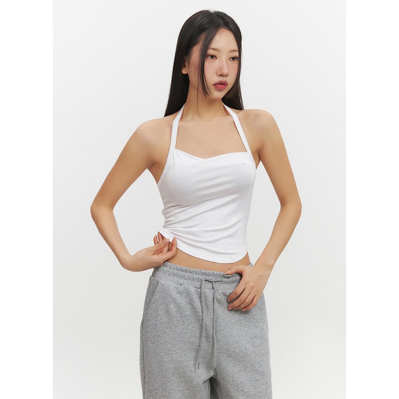 Essential Halter-Neck Crop Cami Top IF510
