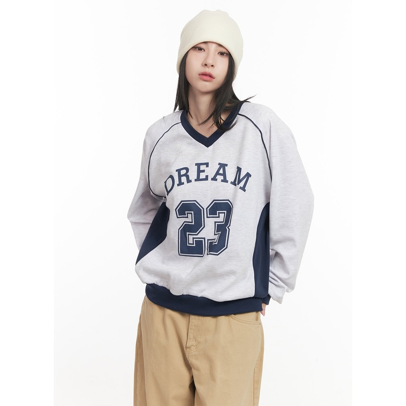 Graphic V-Neck Sweatshirt CF514