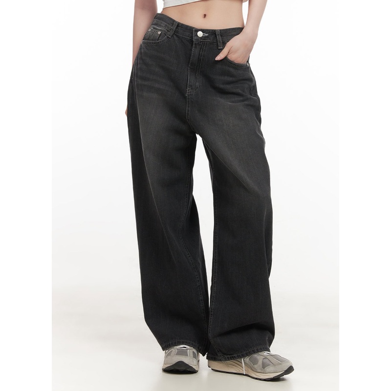 Ruth Washed Wide-Leg Jeans CF514
