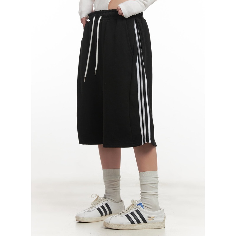 Striped Midi Track Shorts CF525