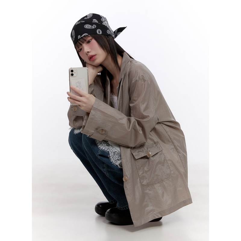 Thin Windbreaker Blazer CF512|Beige|Dark blue|Black|M/L