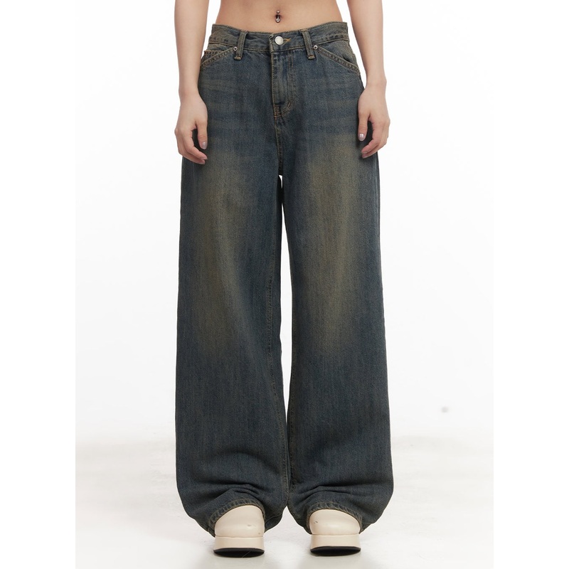 April Wide-Leg Jeans CM505|Dark blue|S|M|L