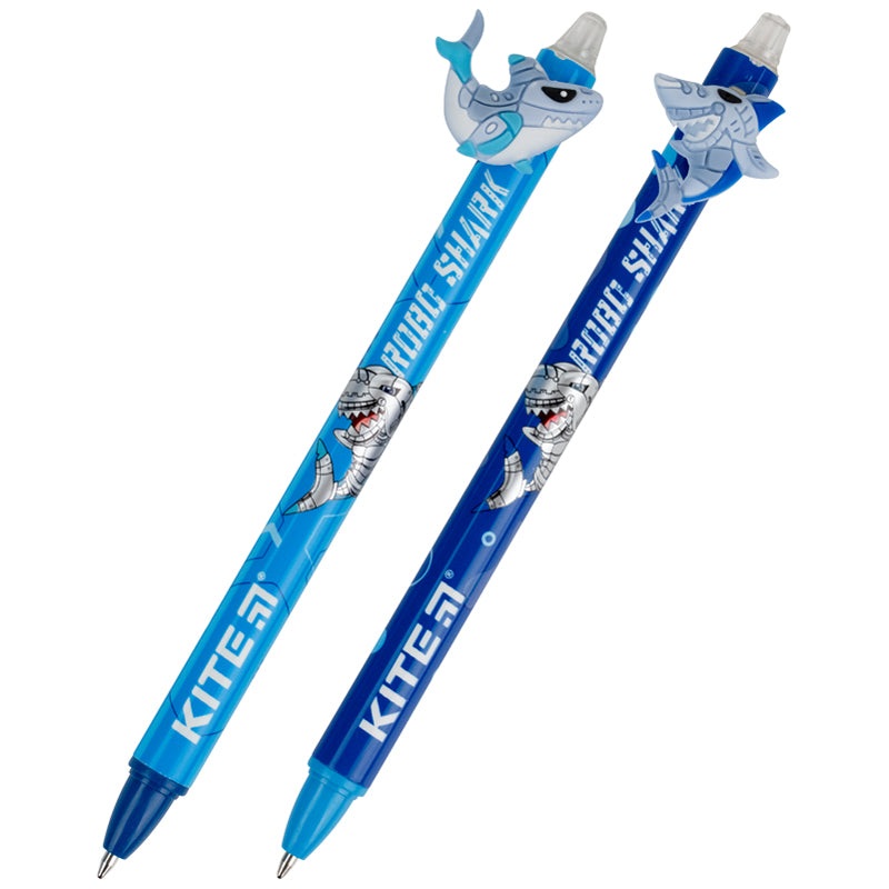 Ballpoint pen Kite Shark K22-393, retractable, blue