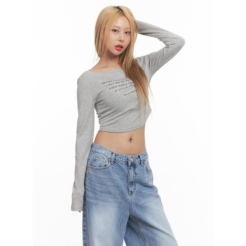 Casual Long-Sleeve Crop Top CM506