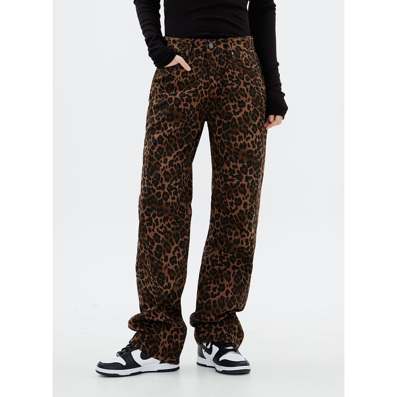 Cotton Wide leg Pants with Animal Print Pattern CM14
