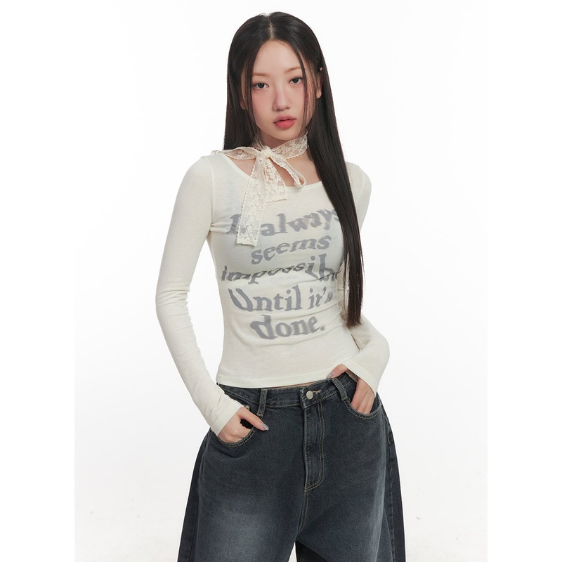Graphic Slim-Fit Long-Sleeve Top CF526