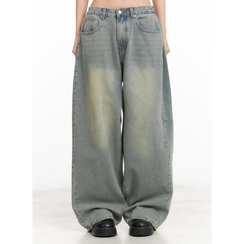 Hillary Washed Wide-Leg Jeans CM504