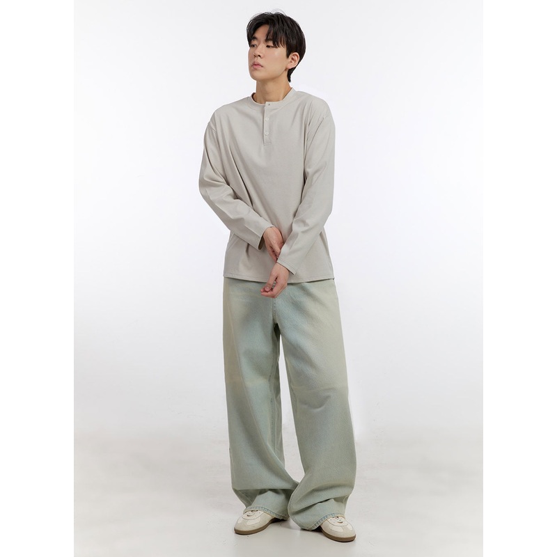 Men’s Washed Wide-Leg Jeans IF528