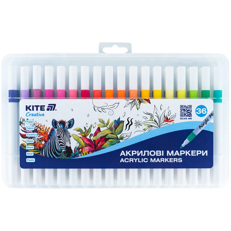 Acrylic markers Kite Creative K-1158, 36 colors