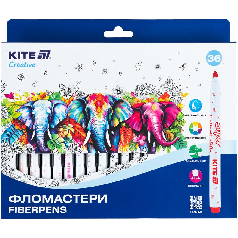 Fiberpens Kite Creative Superwashable K-1154, 36 colors