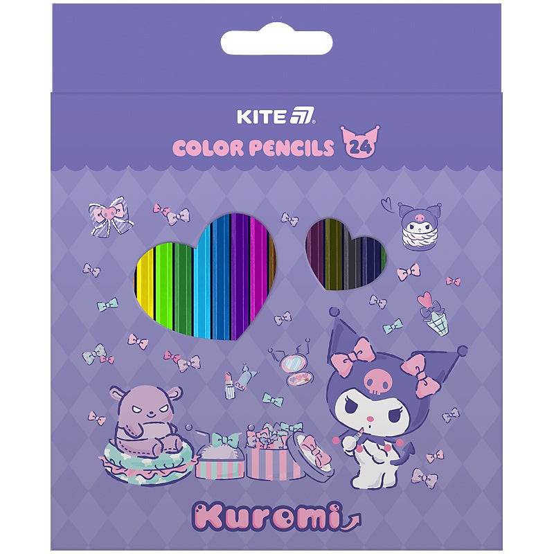 Color pencils Kite Kuromi HK25-055, 24 pcs