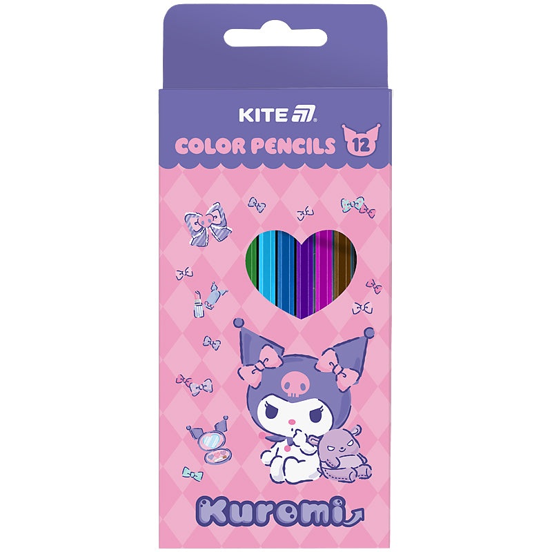 Color pencils triangula Kite Kuromi HK25-053, 12 pcs