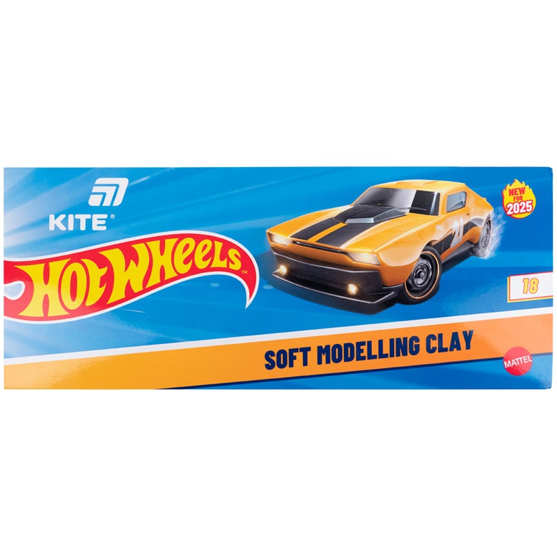 Plasticine Kite Hot Wheels HW25-085, 18 colors, 360 g