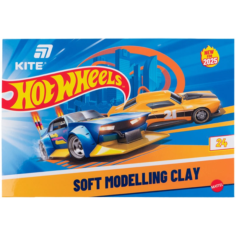 Plasticine Kite Hot Wheels HW25-089, 24 colors, 480 g