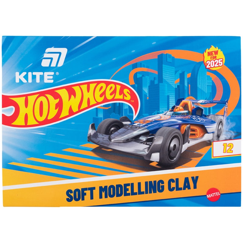 Plasticine Kite Hot Wheels HW25-1086-1, 12 colors, 240 g