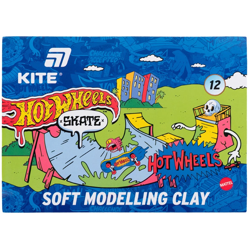 Plasticine Kite Hot Wheels HW25-1086-2, 12 colors, 240 g
