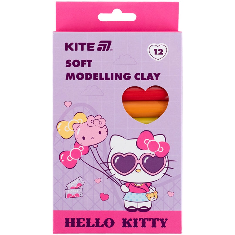 Wax-based modeling clay Kite Hello Kitty HK25-086, 12 colors, 200 g