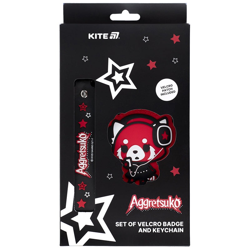 Set of velcro badge and keychain Kite Aggretsuko AR25-3010-2, 2 pcs.