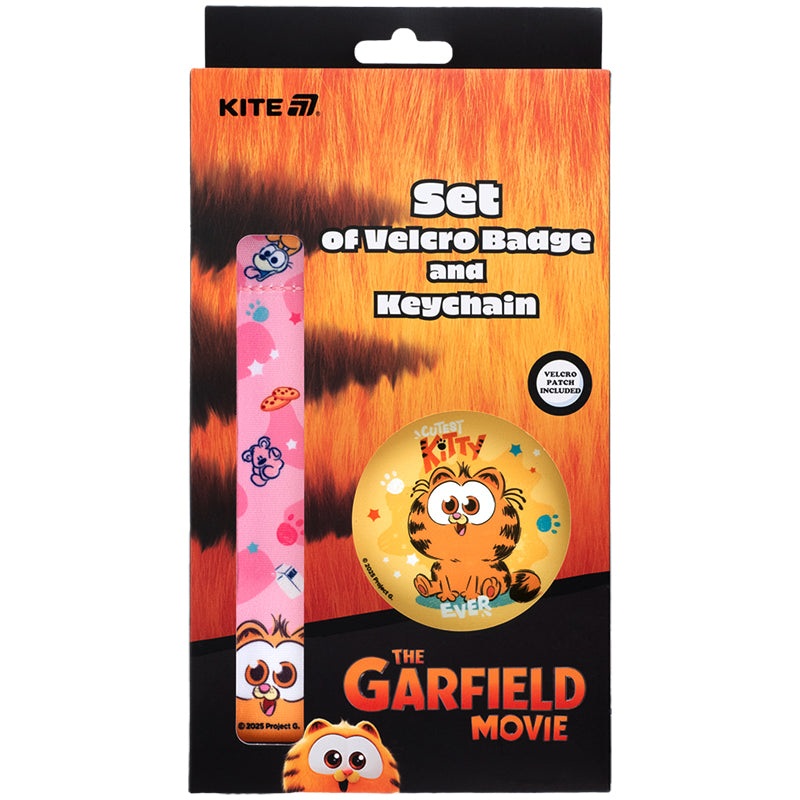 Set of velcro badge and keychain Kite Garfield GF25-3010, 2 pcs.