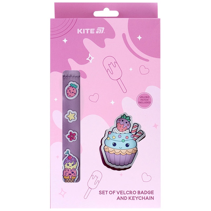Set of velcro badge and keychain Kite K25-3010-2, 2 pcs.