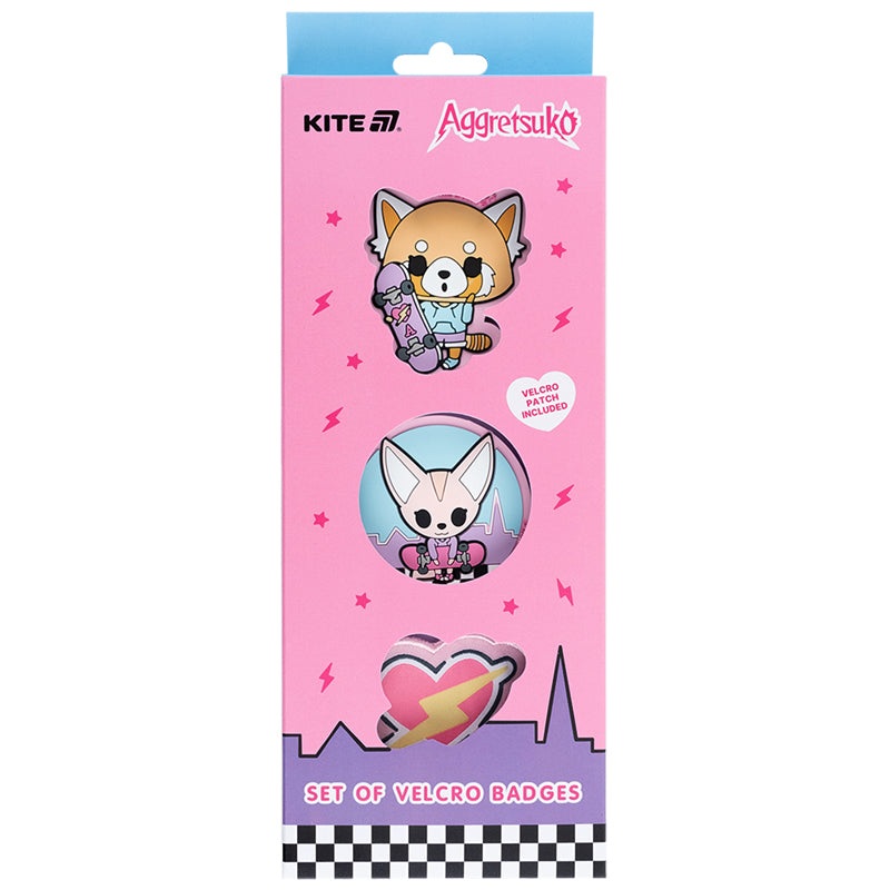 Set of velcro badges Kite Aggretsuko AR25-3012, 3 pcs.
