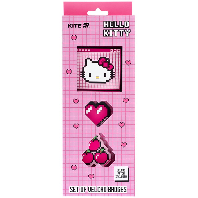 Set of velcro badges Kite Hello Kitty HK25-3012-2, 3 pcs.