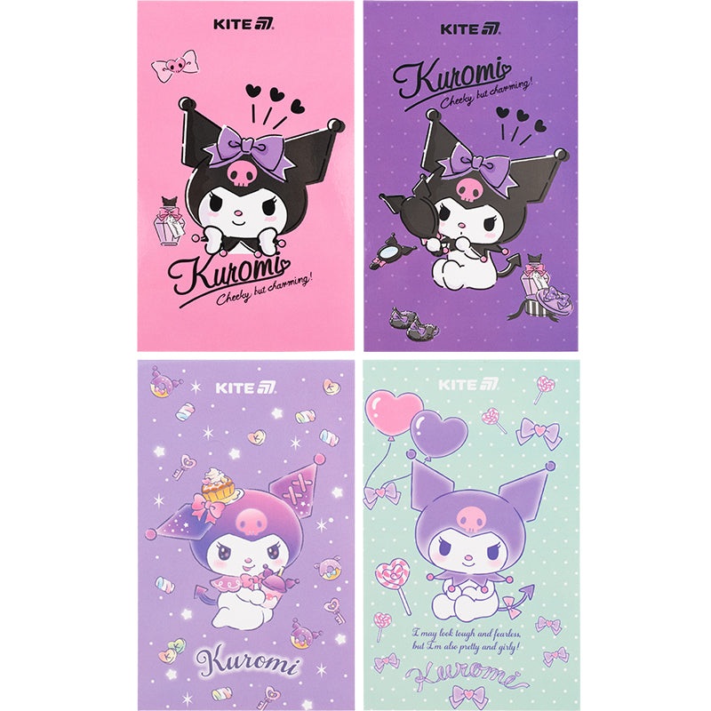Notepad Kite Kuromi HK25-195, A6, 50 sheets, blank