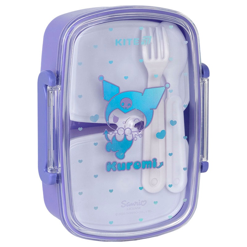 Lunchbox with fork and spoon Kite Kuromi HK25-181, 750 ml