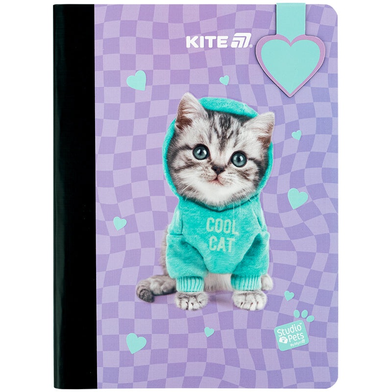 Notebook and page clip Kite Studio Pets SP25-192, 5, 60 sheets, squared