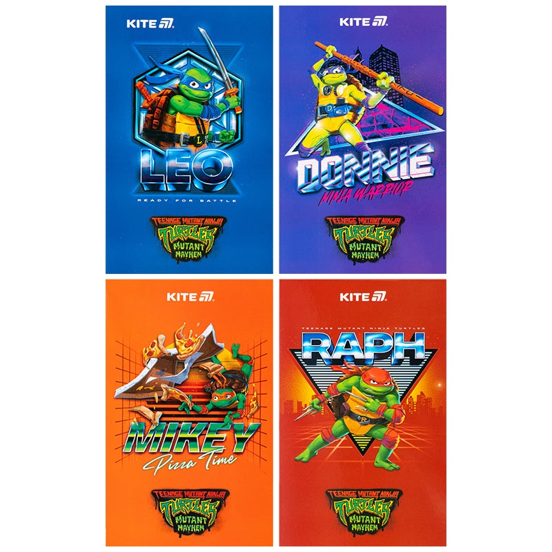 Notepad Kite Ninja Turtles NT25-195, A6, 50 sheets, blank