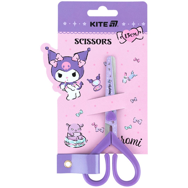 Scissors for children with print on the blade Kite Kuromi HK25-121, 13 cm