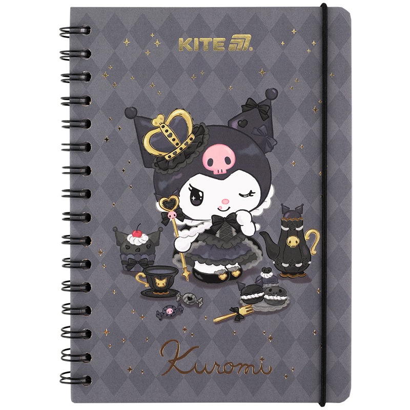 Spiral notebook Kuromi HK25-190, A5, 80 sheets, squared