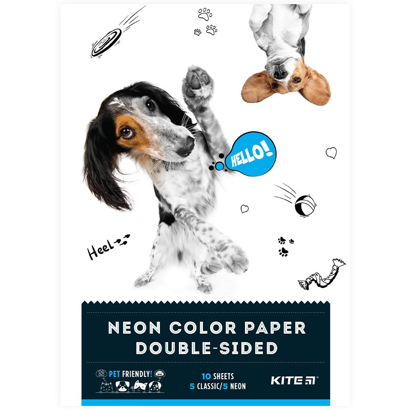 Color paper double-sided Kite Dogs K22-288, 4, 10 sheets/5 colors
