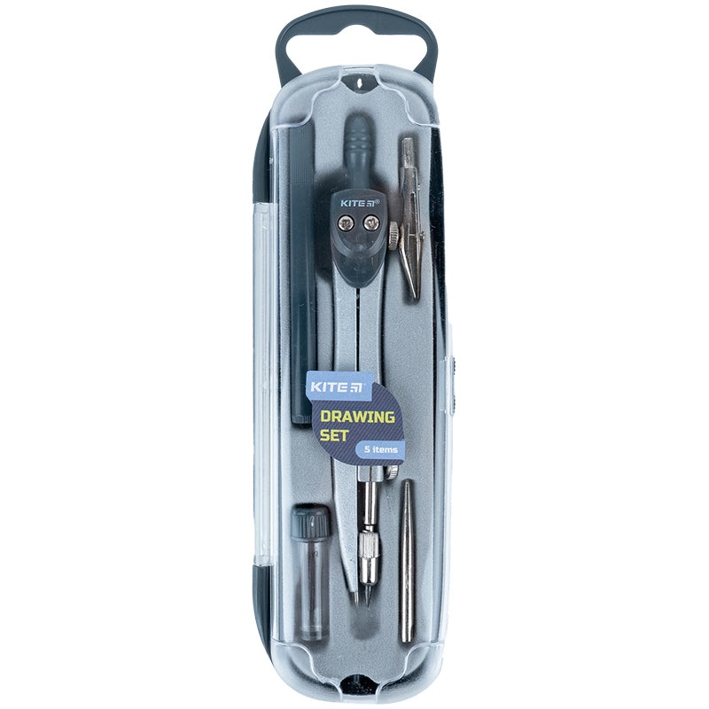 Drawing instruments set, grey Kite K18-384-03